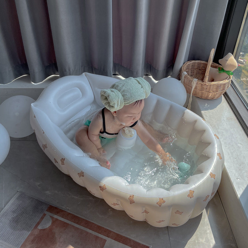 Nice Store - Inflatable bathtub; Inflatable Bath Baby Foldable Swimming Bath Bathroom Newborn Tub Portable Children's swimming pool