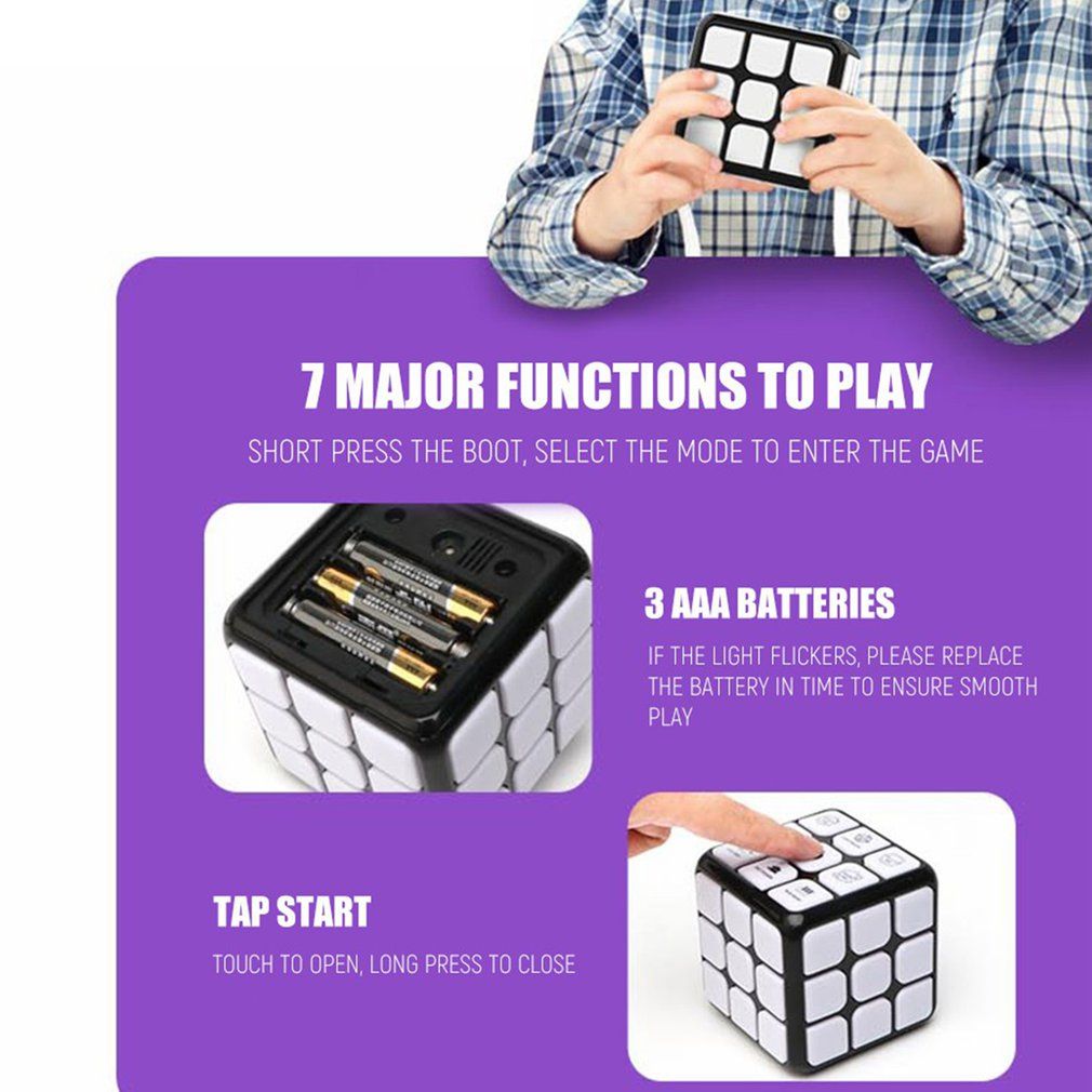 Sensuality Emporium - Smart Voice Cube 3X3 Magic Electronic Flashing Cube Kid Intelligence Develop Toys Magnetic Memory Brain Game Modes Fun Gift