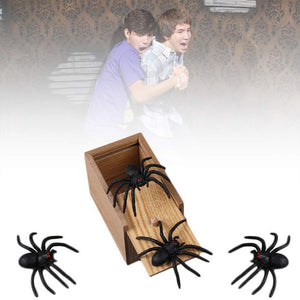 Department Store - Funny Scare Box Prank Spider Wooden Fidget Anti-stress Interest Play Trick Joke Surprise Adult Halloween Toys For Children Gifts