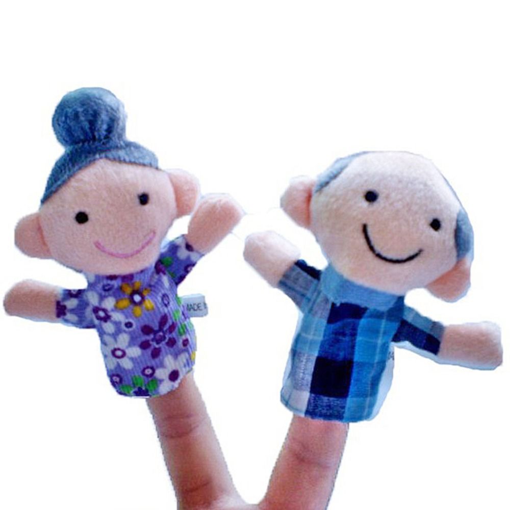 Department Store - 6PCS Puppets soft family finger glove hand educational bed story learning Funny girls toys boys feisty pets finger dolls kids