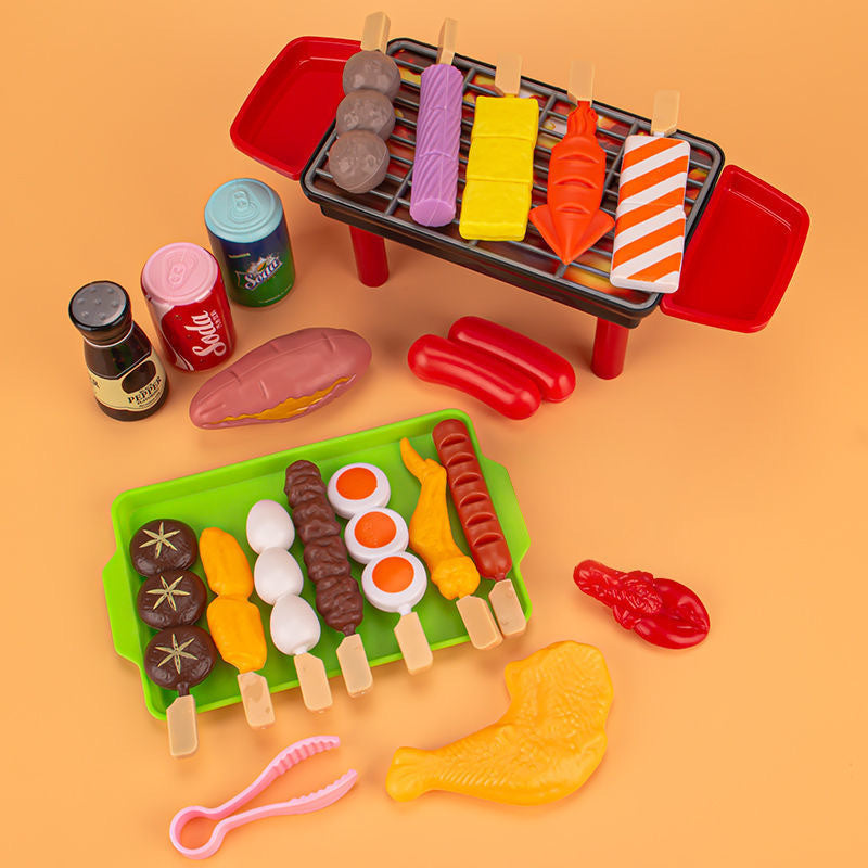 Sensuality Emporium - Baby Simulation BBQ Pretend Play Kitchen Kid Toy Cookware Cooking Food Barbecue Role Play DIY Educational Gifts for Children ZLL