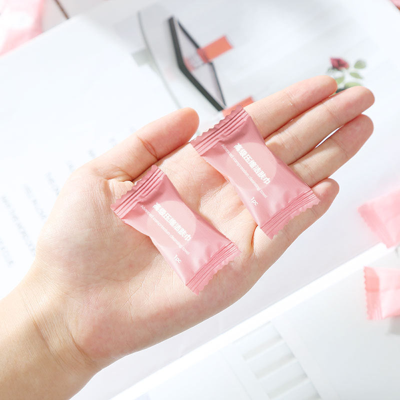 Department Store - 30pcs Compressed Travel Cotton Towel Magic Towel Portable Face Towel Soft Napkin Perfect Candy Tissue Water Wet Cleaning Wipe