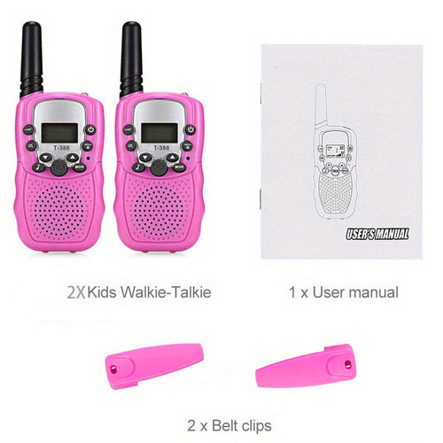 YYDS - 2pc Multifunctional Portable Kids Walkie Talkie With LED Backlight For Outdoor Camping Hiking