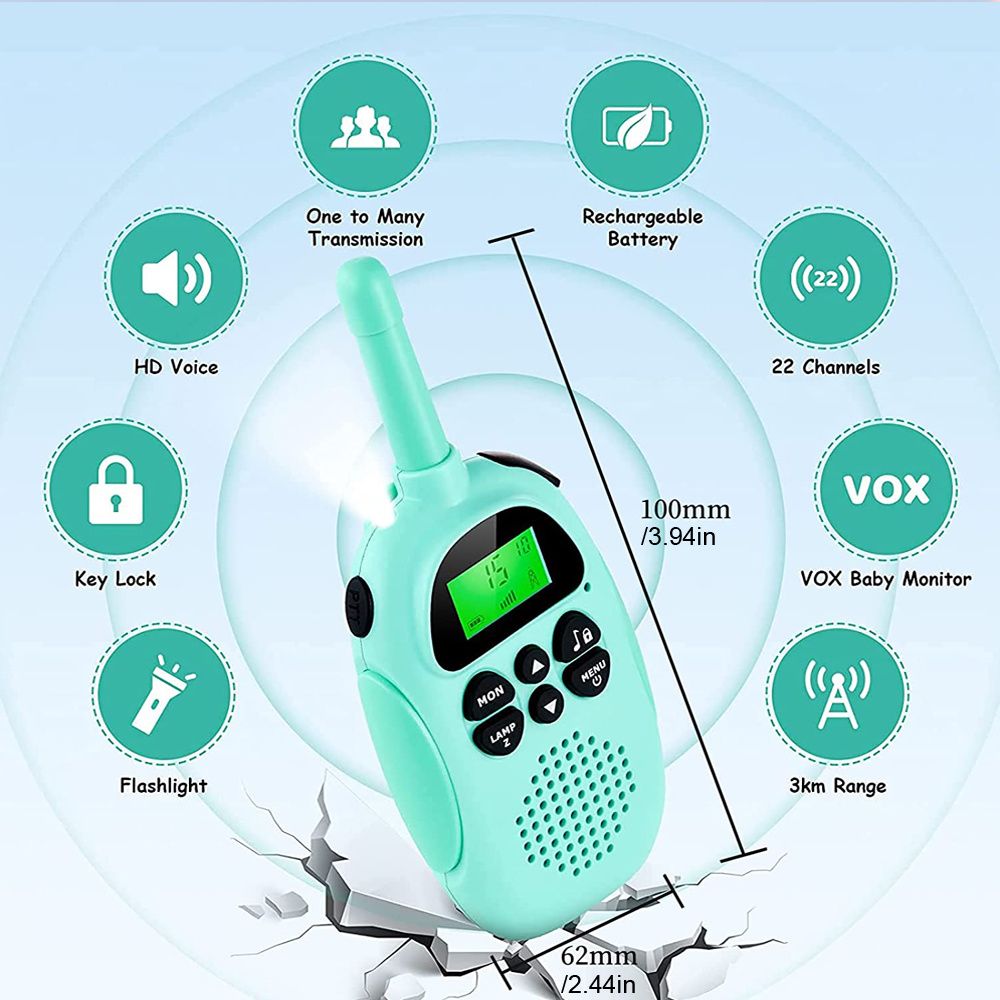 YYDS - Kids Toys Rechargeable Walkie Talkie Boys Toys; Outdoor Toys For 3 4 5 6 7 8 Year Old Boys &Girls; Gift For Girls Boys (blue &pink)