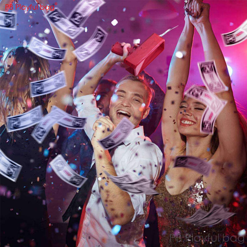 Sensuality Emporium - Electric Money Gun Ver.1 with 100pcs Props Money Cash Banknote Spray gun Adult Party Wedding Supplies Children toys AC98