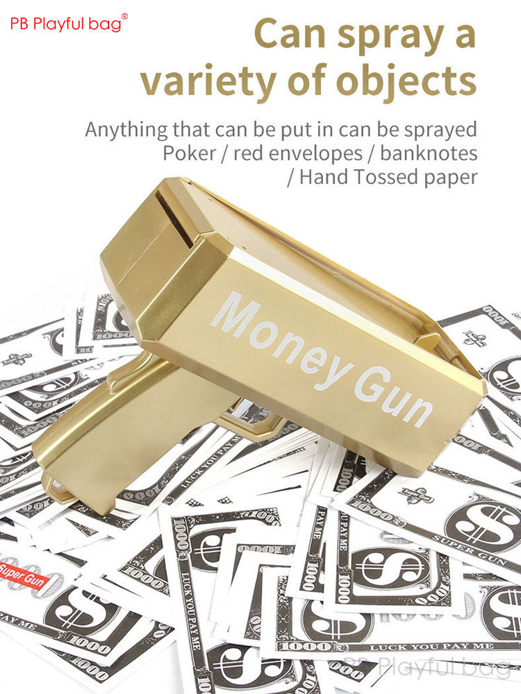 Sensuality Emporium - Electric Money Gun Ver.1 with 100pcs Props Money Cash Banknote Spray gun Adult Party Wedding Supplies Children toys AC98