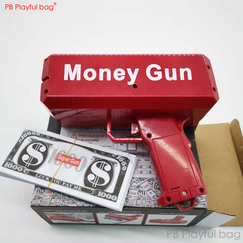 Sensuality Emporium - Electric Money Gun Ver.1 with 100pcs Props Money Cash Banknote Spray gun Adult Party Wedding Supplies Children toys AC98