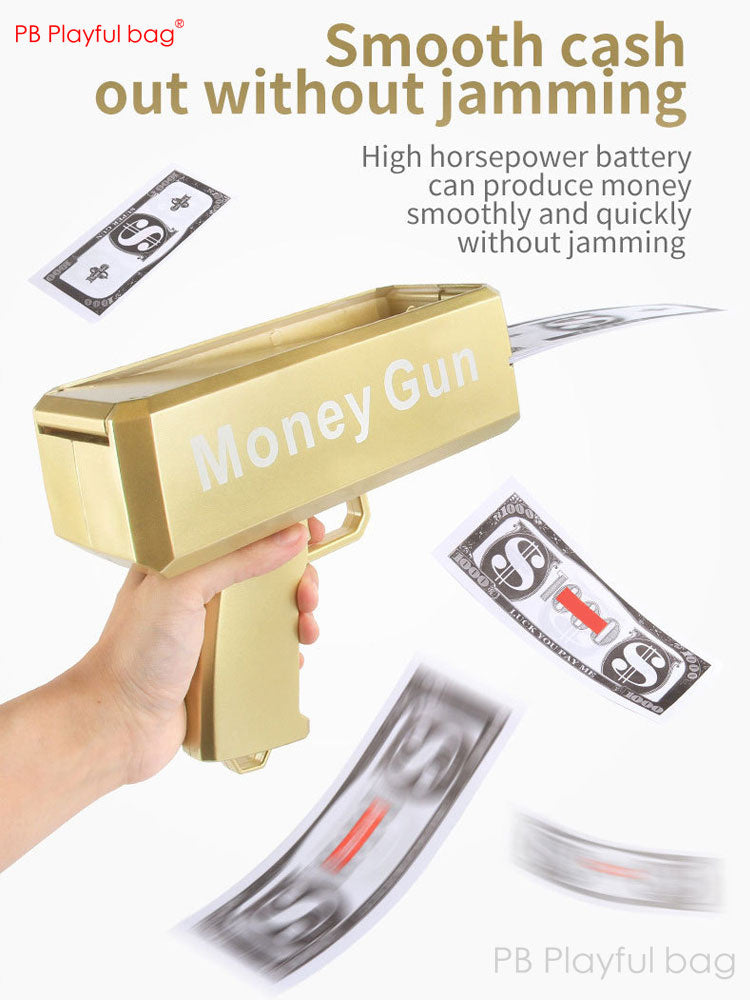 Sensuality Emporium - Electric Money Gun Ver.1 with 100pcs Props Money Cash Banknote Spray gun Adult Party Wedding Supplies Children toys AC98