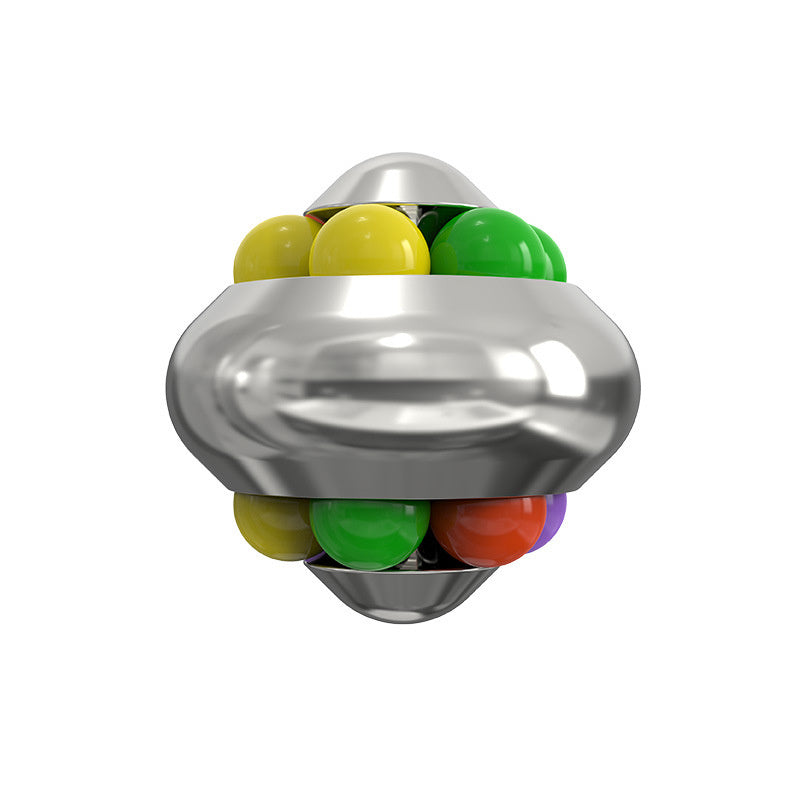 Sensuality Emporium - Aluminum Alloy Psychedelic Magic Ball Metal Educational Stress Relief Toy Decompression Marble Fingertip Gyro Cube Fidget Spiner