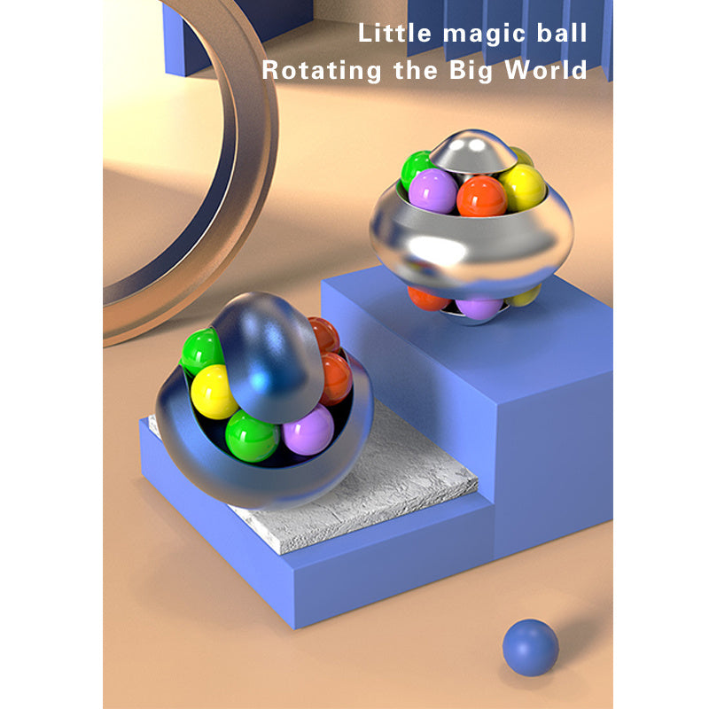 Sensuality Emporium - Aluminum Alloy Psychedelic Magic Ball Metal Educational Stress Relief Toy Decompression Marble Fingertip Gyro Cube Fidget Spiner