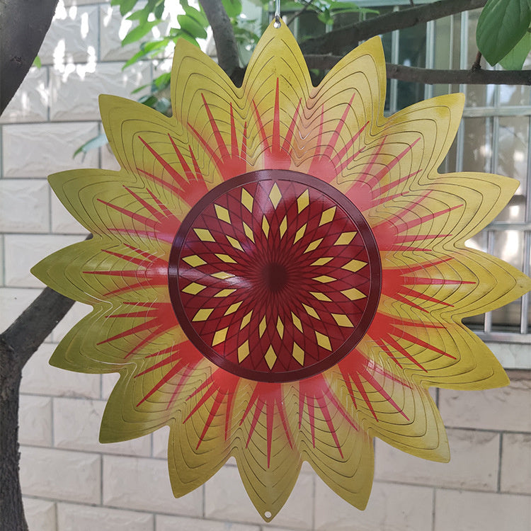 Sensuality Emporium - Creative 3D Kinetic Stainless Steel Wind Spinner Outdoor Garden Hanging Decoration Mandala Butterfly Design Wind Chime Spinner