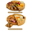 Sensuality Emporium - Bamboo Cheese Board with Cheese Knife Set 37 Cm Cheese Plate Rotating Serving Plate for Cheese and Appetite Gifts Cheese Tool