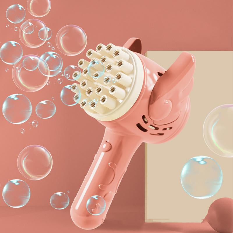 Sensuality Emporium - Bubble Hammer Gun Children Gift Toys Small Fan Soap Bubbles Gun Kids Toys 23 Hole Bubbles Machine Angel Bubble Gun Removable