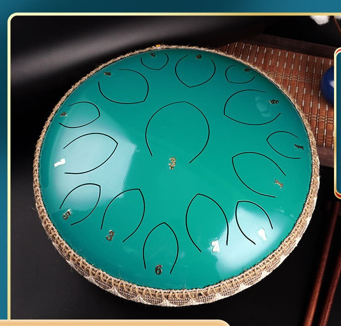 YYDS - 14-inch 15-tone Kongling Drum Guofeng Lotus Drum Steel Tongue Drum Percussion Instrument