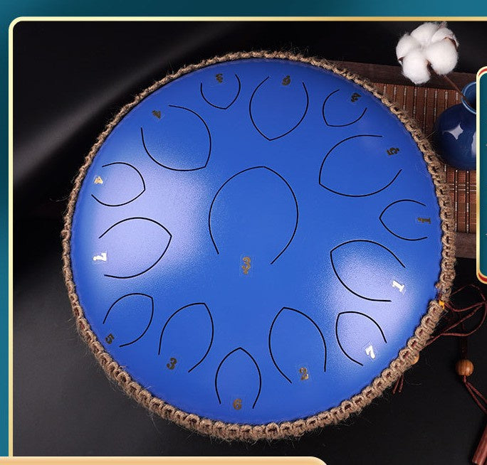 YYDS - 14-inch 15-tone Kongling Drum Guofeng Lotus Drum Steel Tongue Drum Percussion Instrument