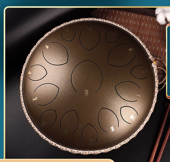 YYDS - 14-inch 15-tone Kongling Drum Guofeng Lotus Drum Steel Tongue Drum Percussion Instrument