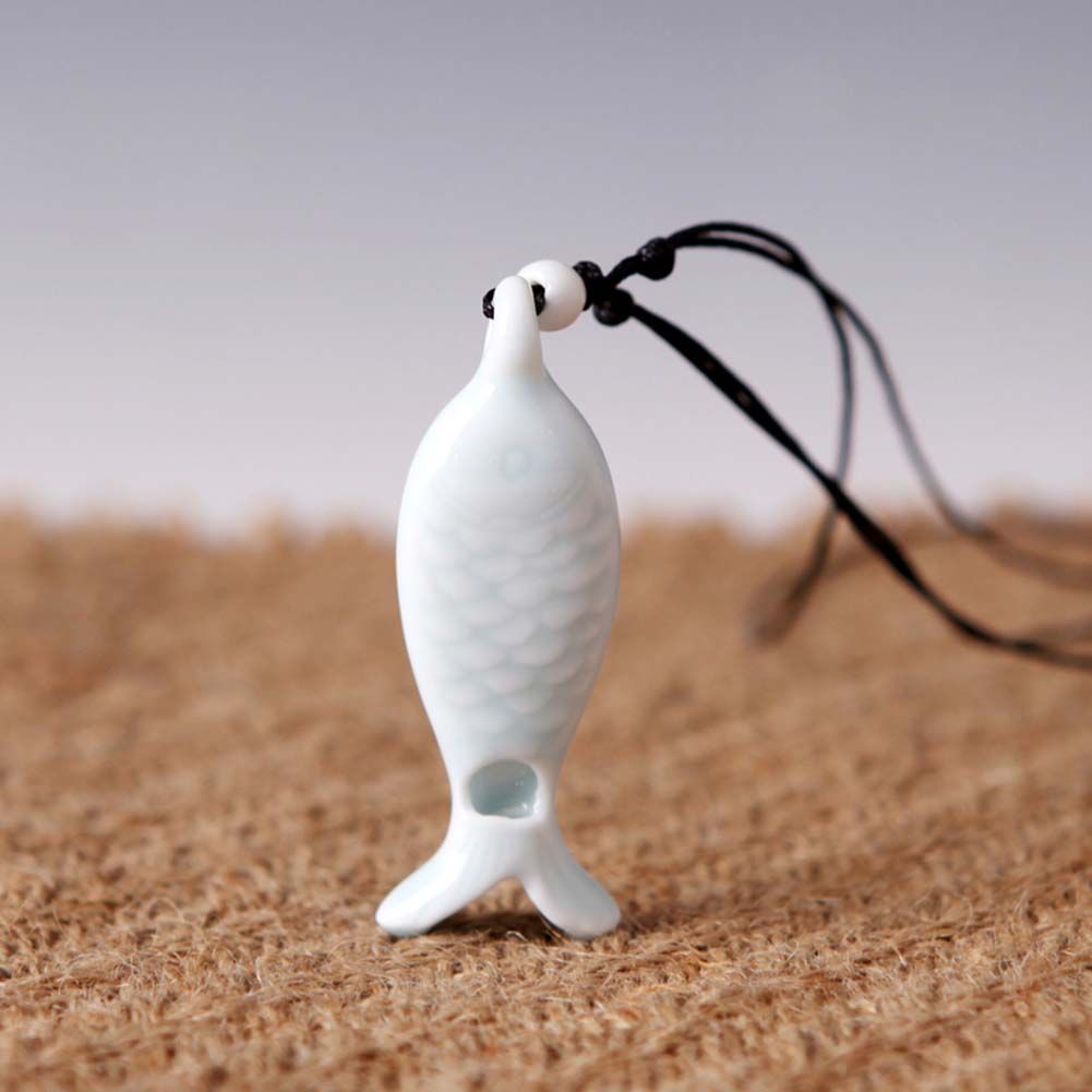 PANDA SUPERSTORE - 5 Packs Creative Ceramic Whistles Decorated Sweater Ornaments Fish Handmade Crafts