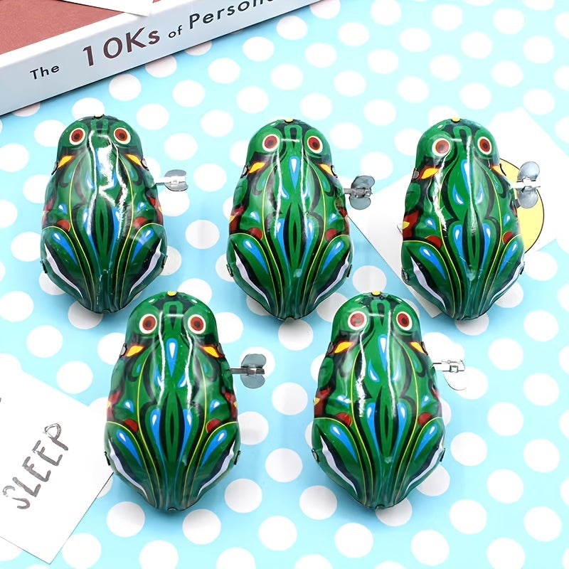Department Store - Wind Up Frog Toy; Jumping Frog Retro Toy; Green Metal Jumping Frog; Interesting Toys For Kids Gift
