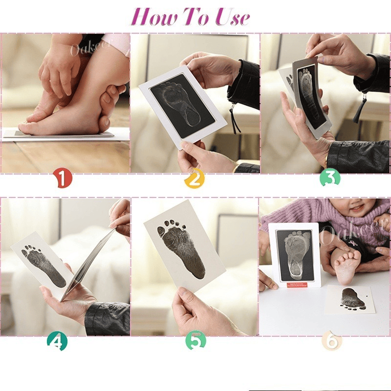 Department Store - Black Touchless Ink Pad For Foot Print; Safe Print Hand Stamping; Pet Supplies