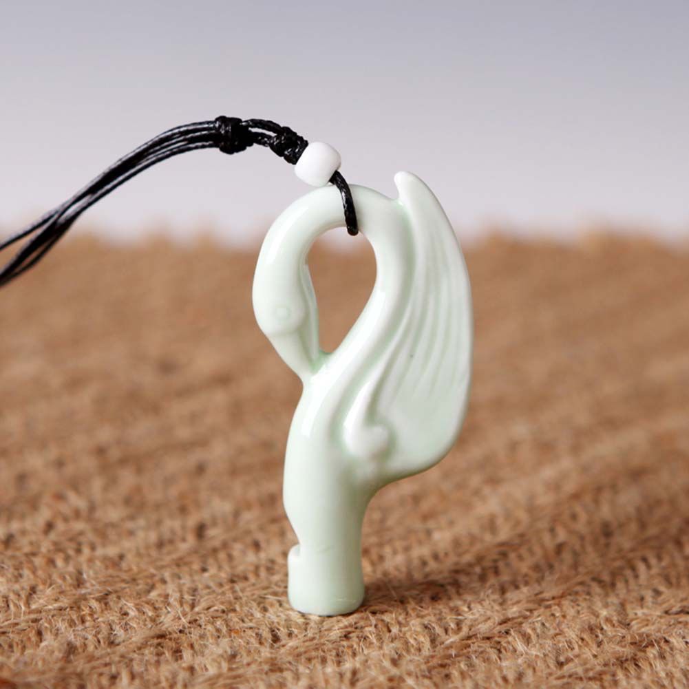 PANDA SUPERSTORE - 3 Packs Creative Ceramics Whistle Decorated Sweater Ornaments Handmade Crafts; Swan