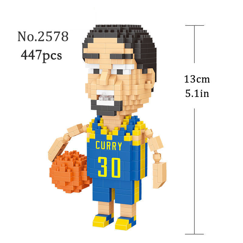 Nice Store - Mini Building Blocks Basketball Idol 3d Model Ornaments DIY Basketball Player Miniature Doll Building Block Toy Gift