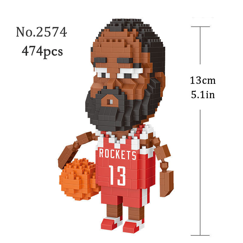 Nice Store - Mini Building Blocks Basketball Idol 3d Model Ornaments DIY Basketball Player Miniature Doll Building Block Toy Gift