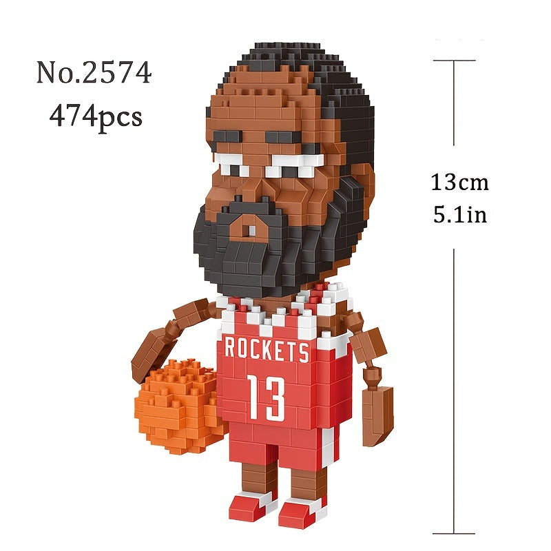 Nice Store - Mini Building Blocks Basketball Idol 3d Model Ornaments DIY Basketball Player Miniature Doll Building Block Toy Gift