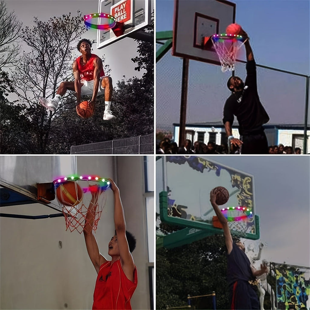Nice Store - 1pc LED Basketball Hoop Light; Remote Control Basketball Hoop LED Light; Change 16 Colors By Yourself; Waterproof; Outdoor Play At Night; Super Bright; Great Gift For Kids