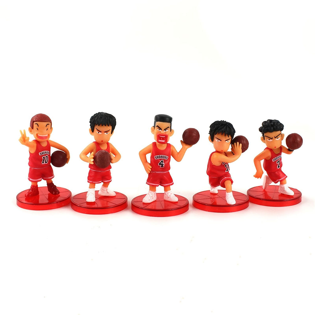 Nice Store - 5pcs/pack 2.3inch/6cm White/Red Manga Action Figure Toys; Basketball Anime Figures