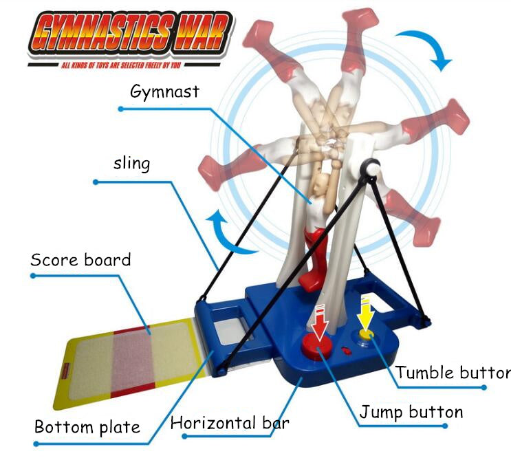 Department Store - Children's Toy Gymnastics Machine Horizontal Bar Prince Flip Gymnastic Big Swing Big Wheel Table Game for Kids Boy Girl