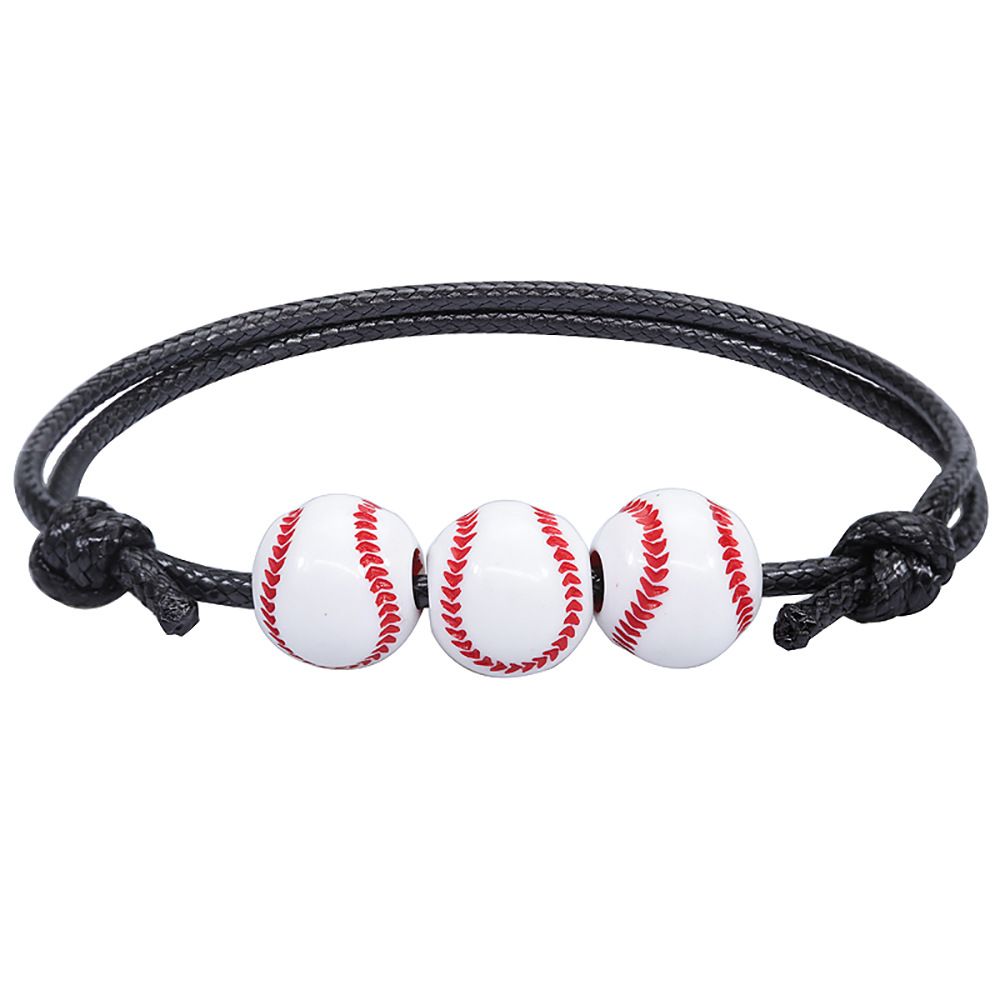 Nice Store - Sports Theme Charm Bracelets; Basketball Football Baseball Volleyball Bracelet Adjustable Inspirational Sports Beads Ball Bracelet With Charm For Teens Students Adults Outdoor Gift