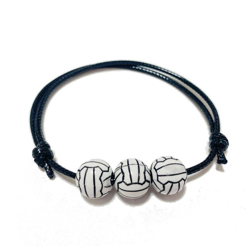 Nice Store - Sports Theme Charm Bracelets; Basketball Football Baseball Volleyball Bracelet Adjustable Inspirational Sports Beads Ball Bracelet With Charm For Teens Students Adults Outdoor Gift