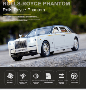 MESSIA SAM SUN - 1/24 Rolls-Royce alloy car model phantom back sound and light toy car six open door simulation metal car box