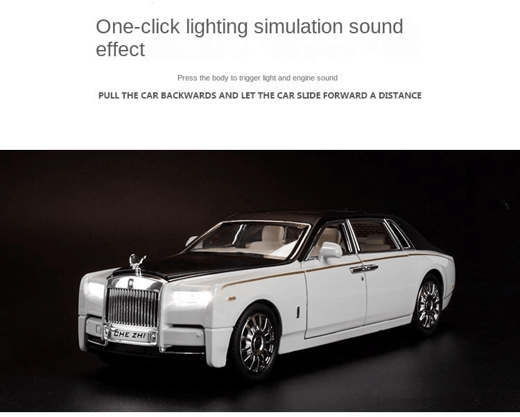 MESSIA SAM SUN - 1/24 Rolls-Royce alloy car model phantom back sound and light toy car six open door simulation metal car box