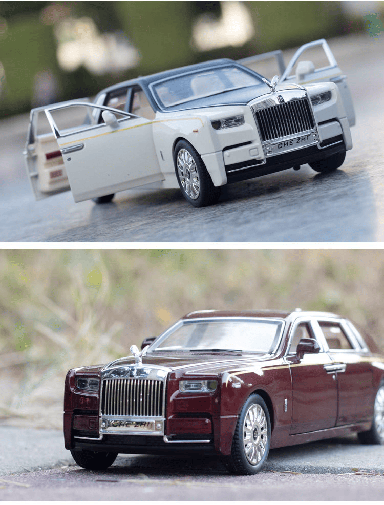MESSIA SAM SUN - 1/24 Rolls-Royce alloy car model phantom back sound and light toy car six open door simulation metal car box