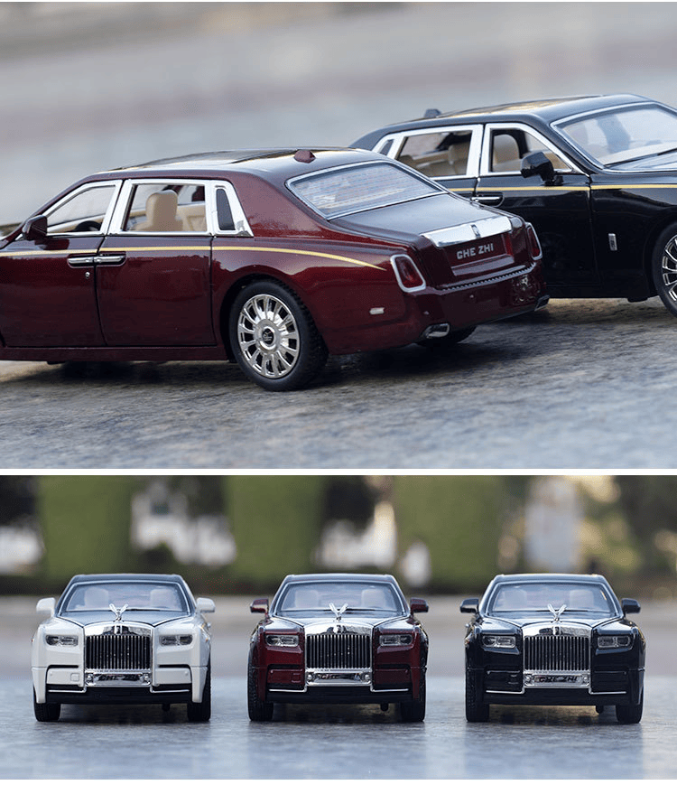 MESSIA SAM SUN - 1/24 Rolls-Royce alloy car model phantom back sound and light toy car six open door simulation metal car box