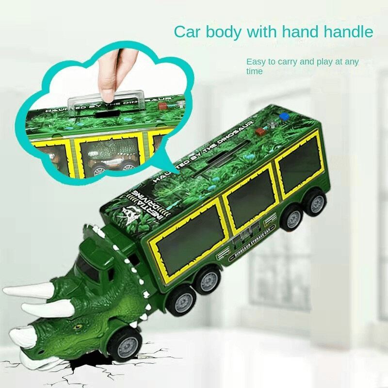 MESSIA SAM SUN - Children's dinosaur toy car Lighted transport car portable storage container car Toy Vehicles
