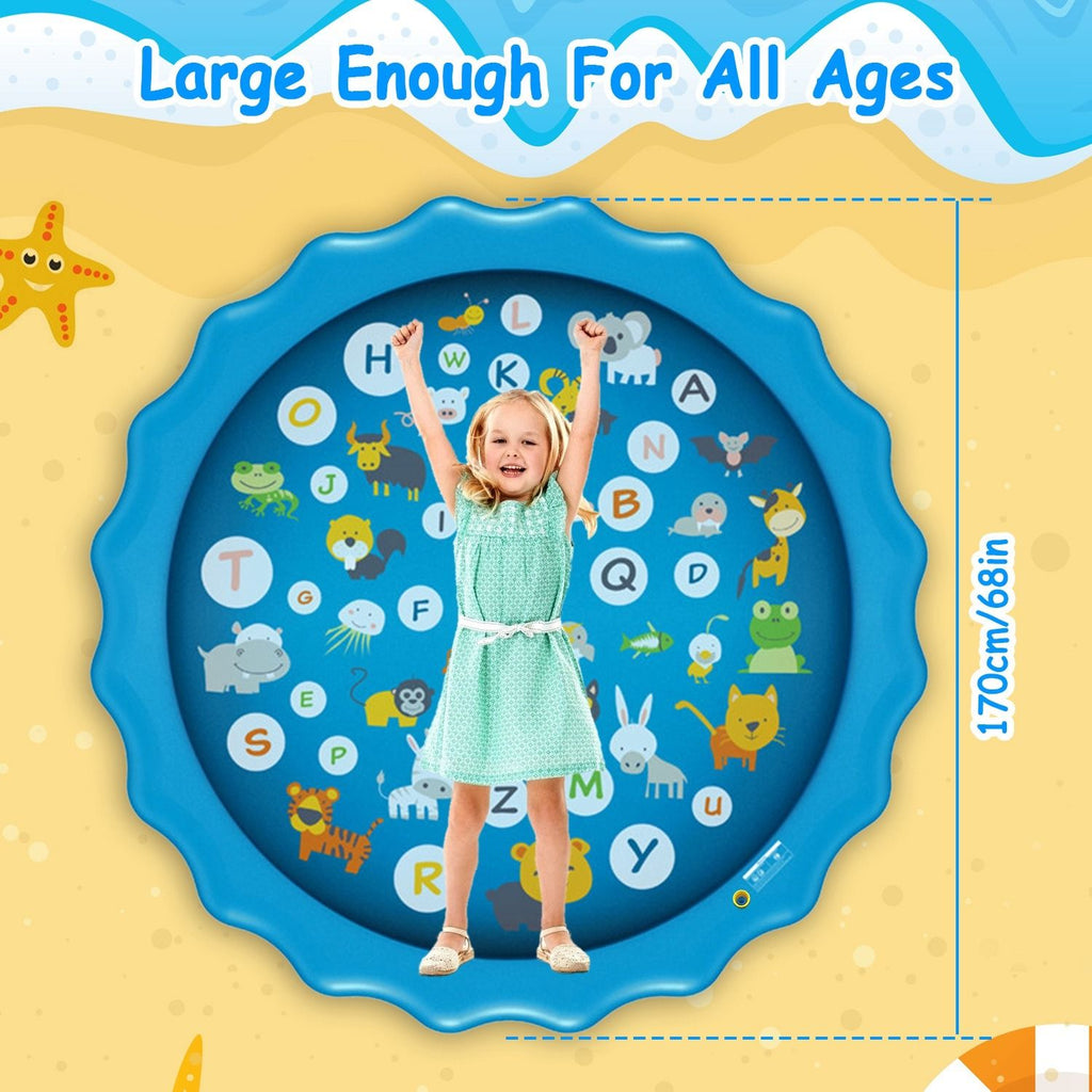 Department Store - Sprinkler Splash Pad For Kids 68IN Inflatable Blow Up Pool Sprinkle Play Mat Summer Outdoor Water Toys