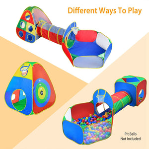 Department Store - 5Pcs Kids Ball Pit Tents Pop Up Playhouse w/ 2 Crawl Tunnel & 2 Tent For Boys Girls Toddlers