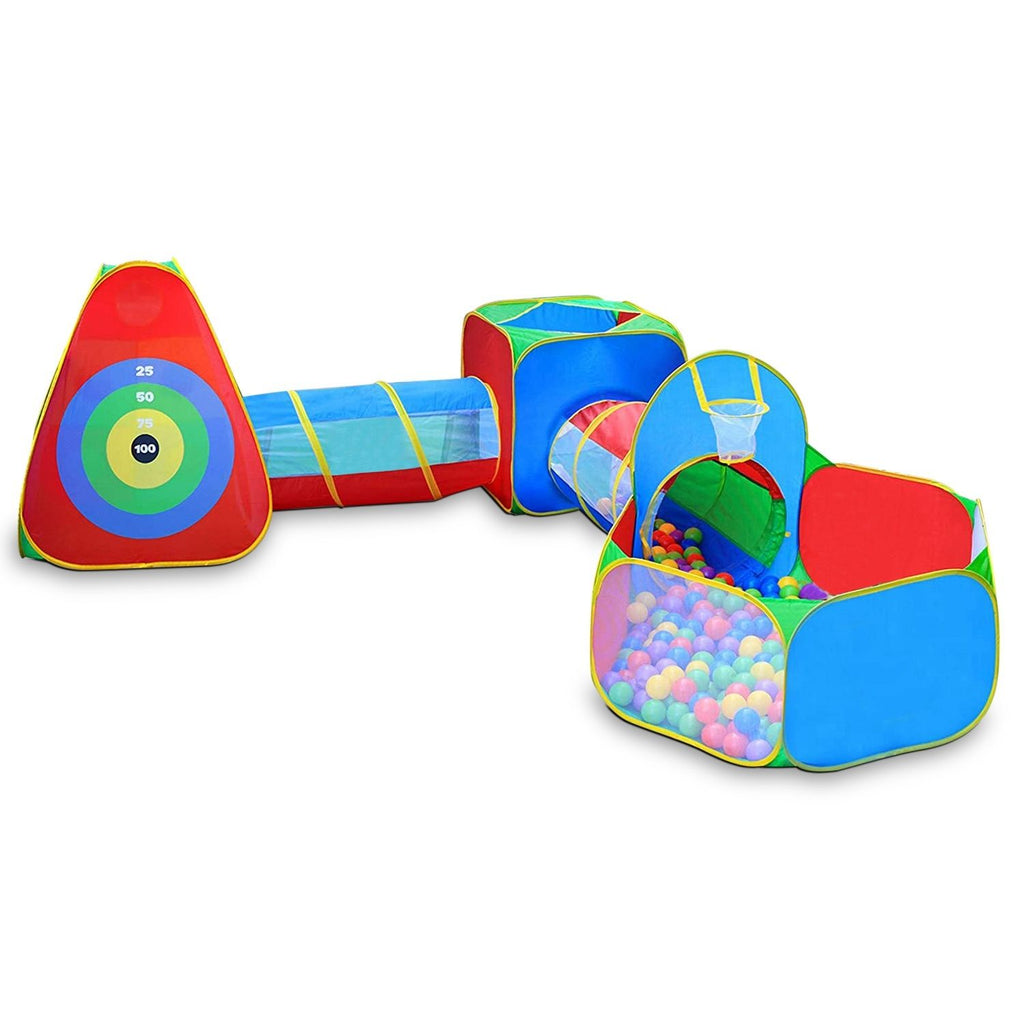 Department Store - 5Pcs Kids Ball Pit Tents Pop Up Playhouse w/ 2 Crawl Tunnel & 2 Tent For Boys Girls Toddlers