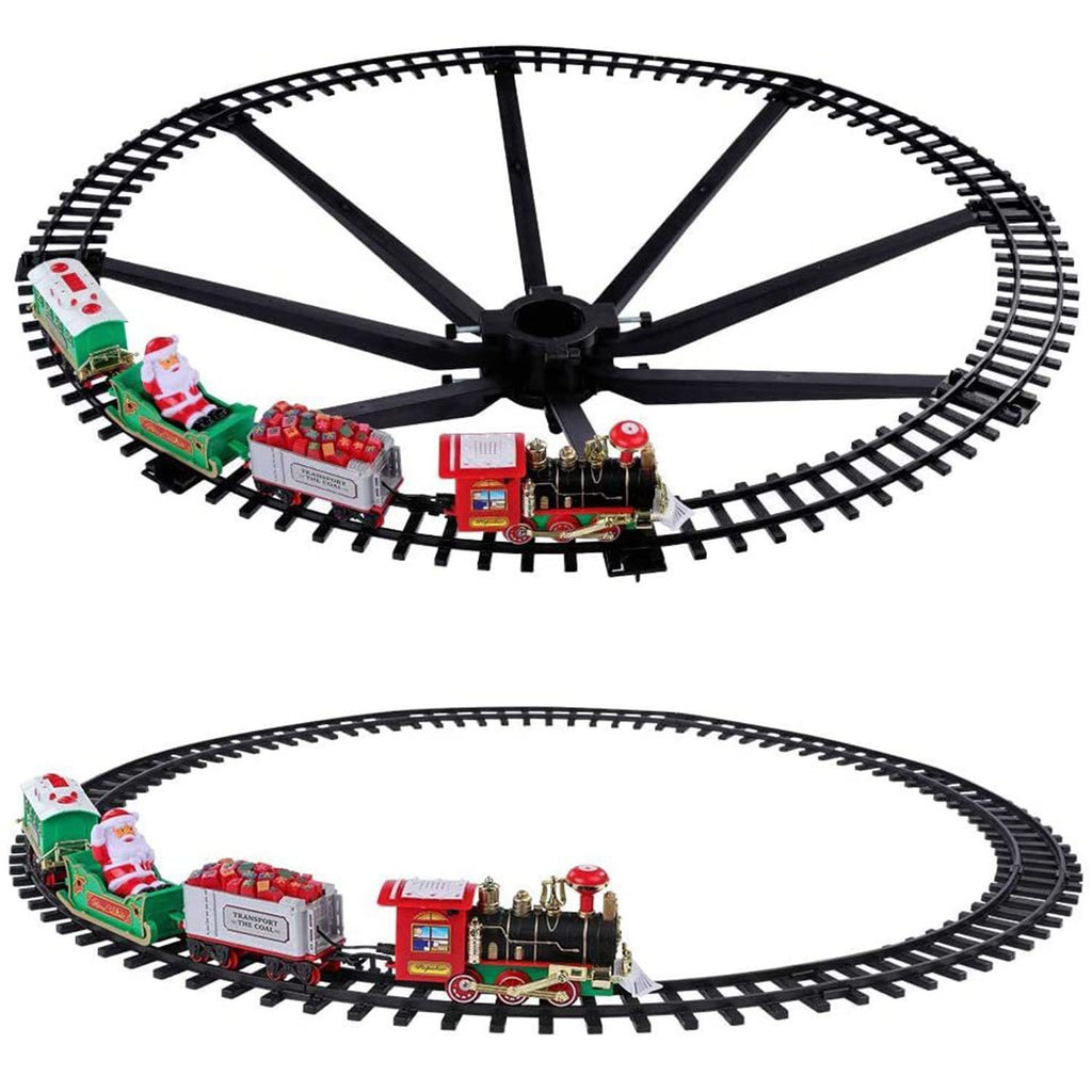 Department Store - Electric Train Set Kid Toy Xmas Steam Train Kit Tree Surround Track Battery Operated