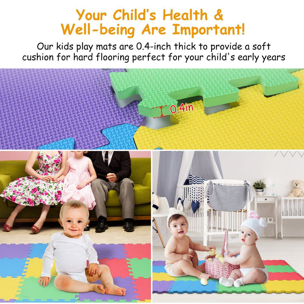 Department Store - 16Pcs Kids Puzzle Exercise Play Mat Interlocking Non-Toxic EVA Floor Mat Multi-Color Anti-Skid Playmat