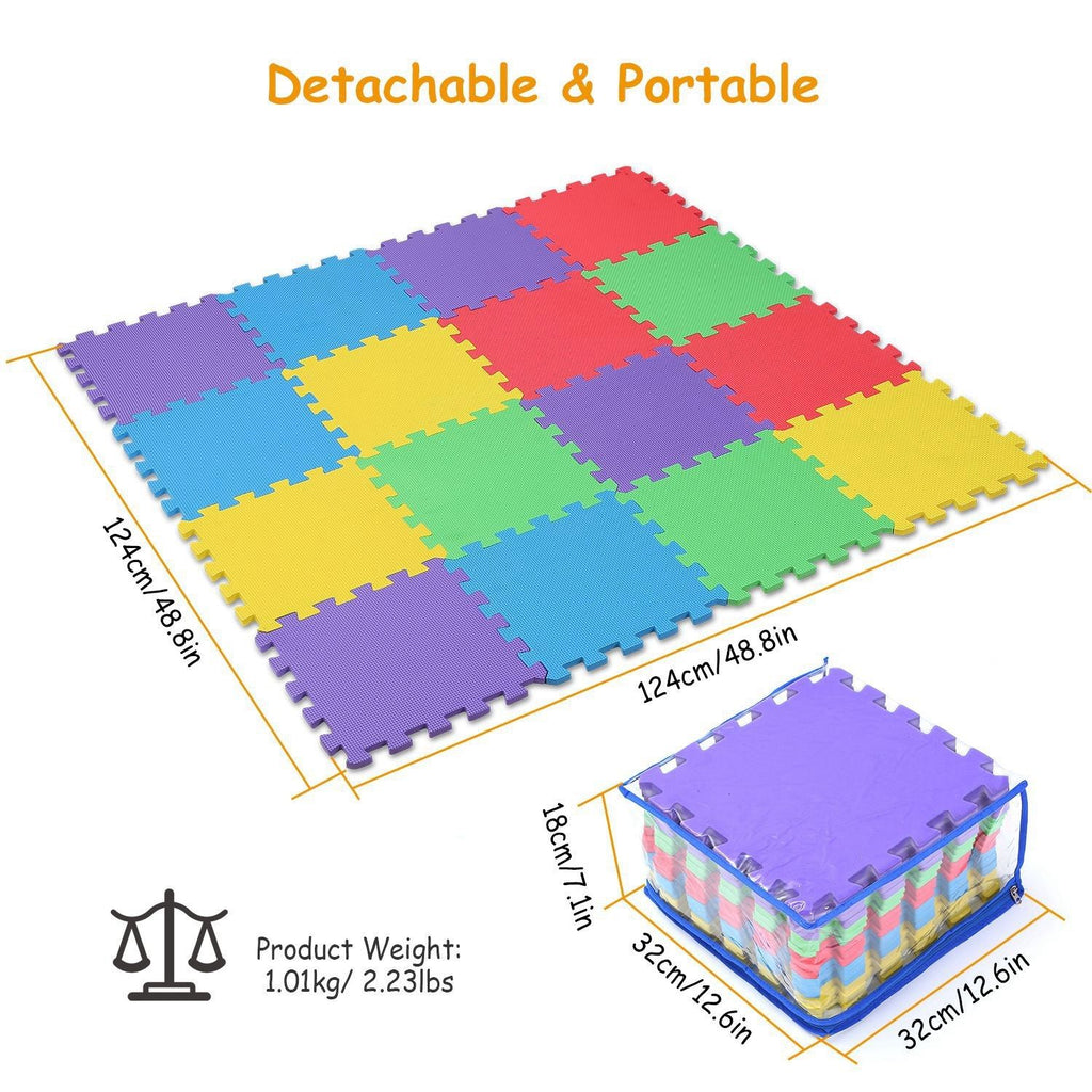 Department Store - 16Pcs Kids Puzzle Exercise Play Mat Interlocking Non-Toxic EVA Floor Mat Multi-Color Anti-Skid Playmat