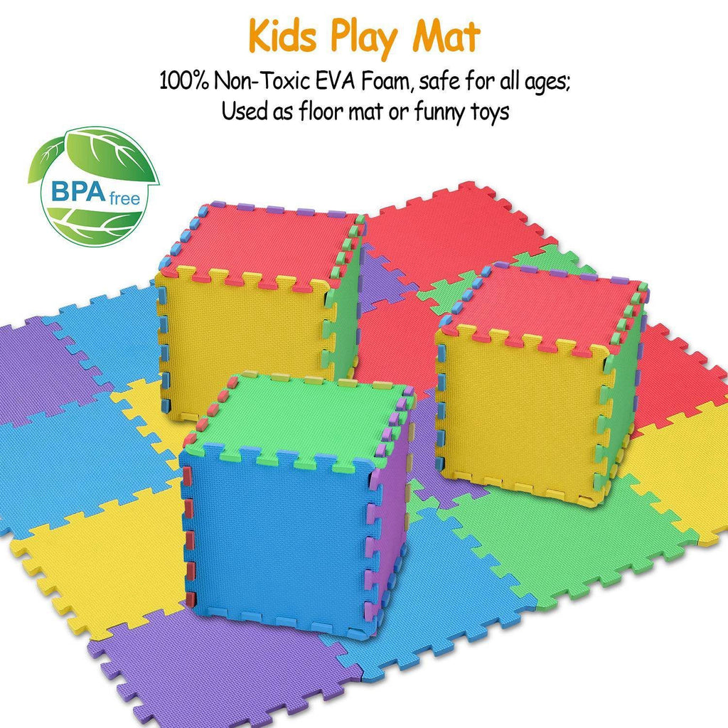 Department Store - 16Pcs Kids Puzzle Exercise Play Mat Interlocking Non-Toxic EVA Floor Mat Multi-Color Anti-Skid Playmat