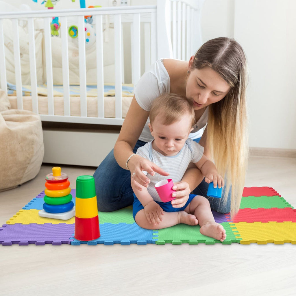 Department Store - 16Pcs Kids Puzzle Exercise Play Mat Interlocking Non-Toxic EVA Floor Mat Multi-Color Anti-Skid Playmat