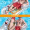 Department Store - 59in Inflatable Pool Float Raft w/ Headrest Armrest Cupholder Swimming Pool Lounge Air Mat Chair