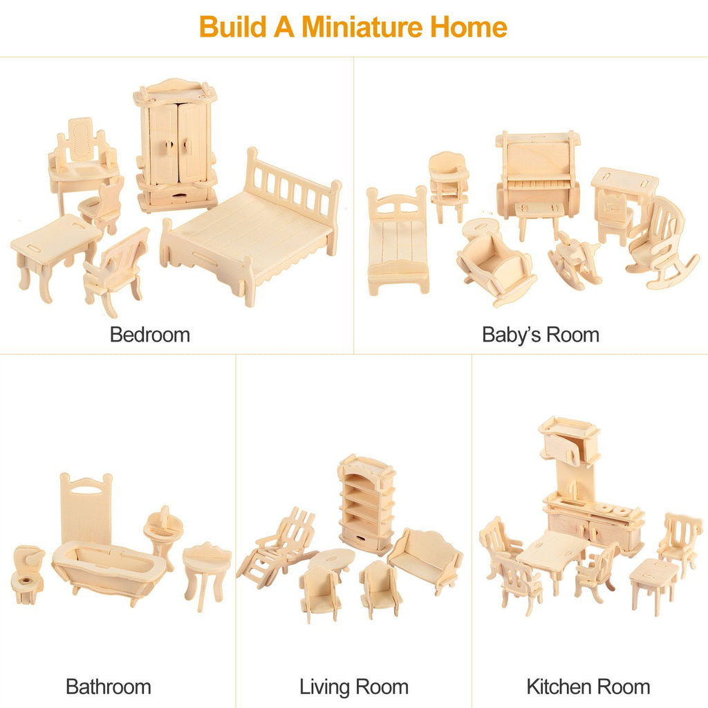 Department Store - 3D Wooden Dollhouse Furniture Puzzles DIY Miniature Furniture Models Set