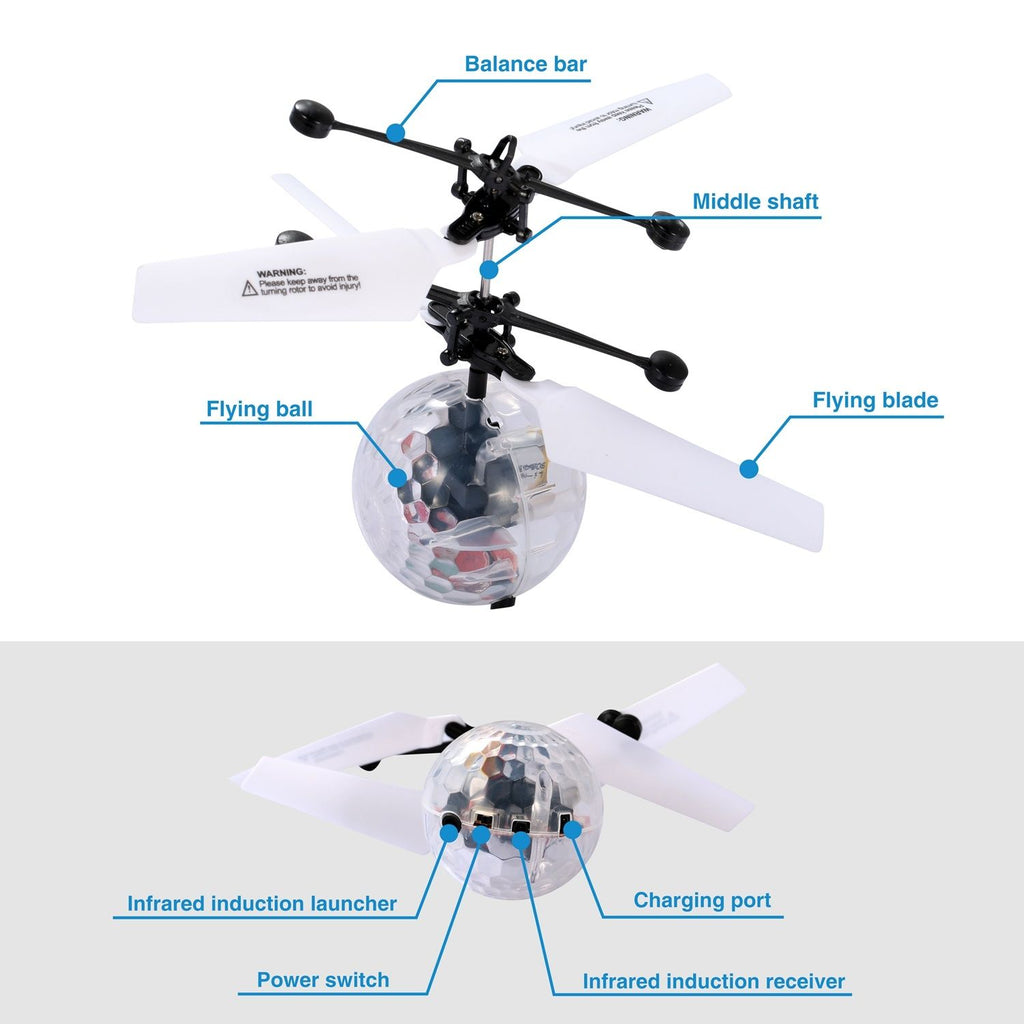 Department Store - RC Flying Balls Electric Infrared Induction Drone Helicopter Ball LED Light Kids Flying Toy