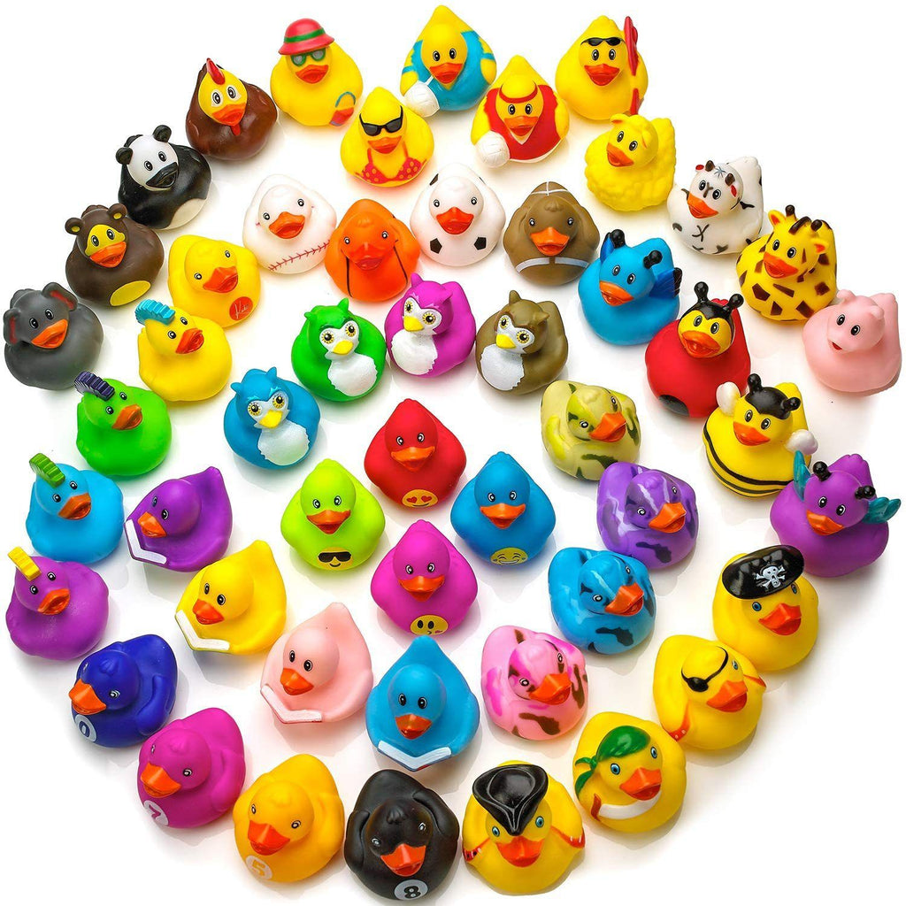 Nice Store - Assorted Rubber Ducks Toy Duckies for Kids and Toddlers;  Bath Birthday Baby Showers Classroom;  Summer Beach and Pool Activity;  2'' Inches (Multiple attribute)