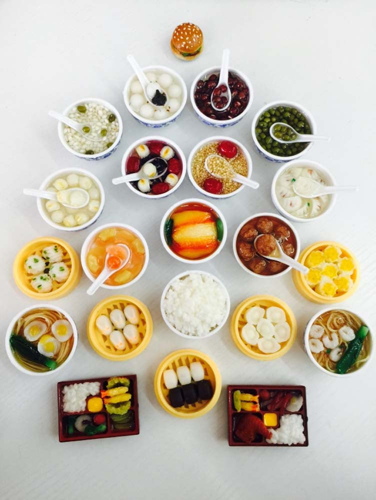 PANDA SUPERSTORE - Set Of 12 Lovely Chinese Style Refrigerator Magnet Silica Gel Food Set
